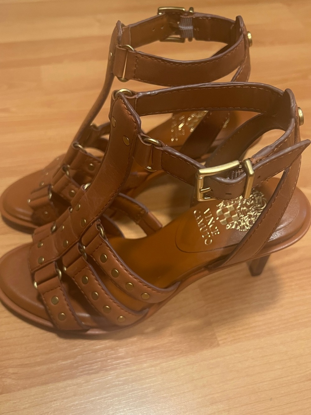 Vince Camuto Fawzi Sandals - Brown Leather Gladiator Sandals - Women